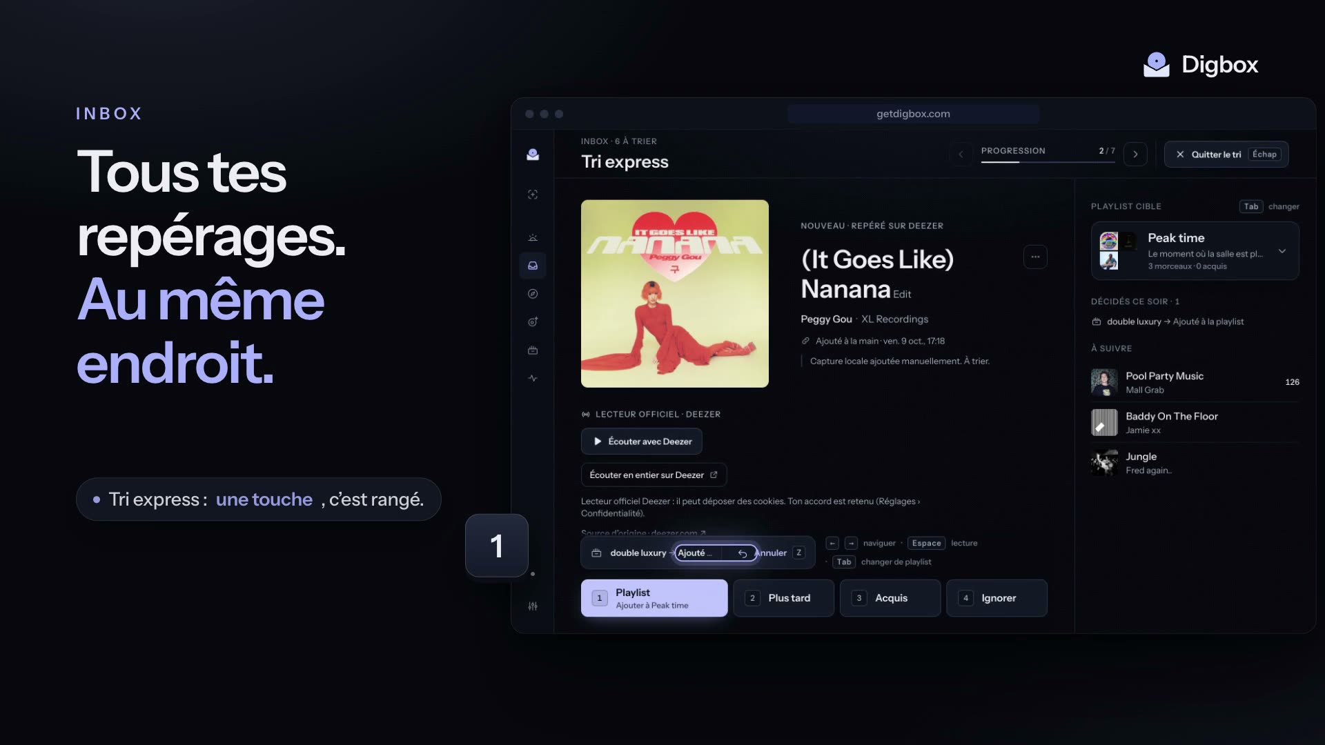Digbox : tous tes repérages au même endroit, ici en tri express