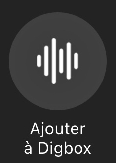 Le menu Partager de l’iPhone, avec « Ajouter à Digbox »